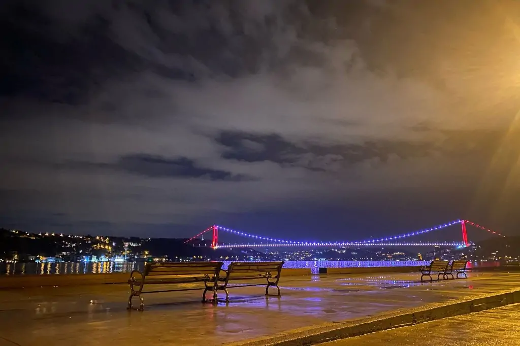 Ночные открытки Стамбула и сам себе фотограф