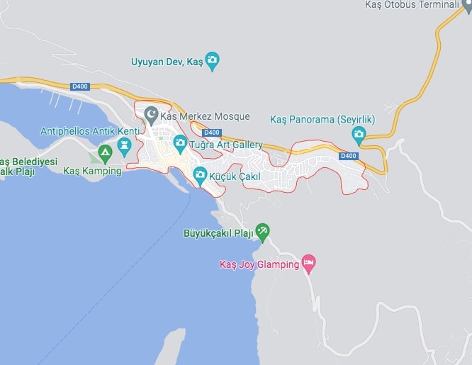 Каш на карте Турции